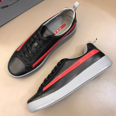 Prada 2018 Mens Leather Sneakers - 프라다 남성 레더 스니커즈 Pra0377x.Size(240 - 265)블랙