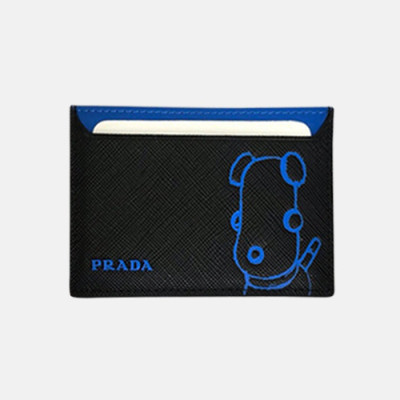 [매장판] Prada 2018 Ladies Saffiano Malia Leather Card Purse  - 프라다 여성 신상 사피아노 마리아 레더 카드지갑 Pra0379x.Size11CM 블루