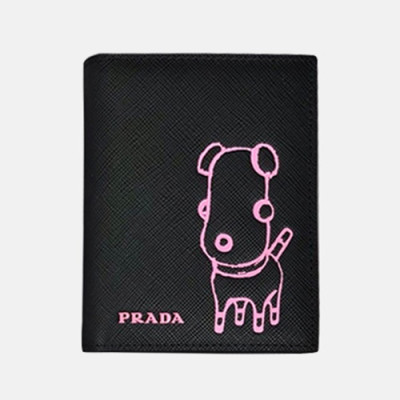 [매장판] Prada 2019 Ladies Saffiano Malia Leather Biffold Purse  - 프라다 여성 신상 사피아노 마리아 레더 반지갑 Pra0381x.Size11CM 핑크