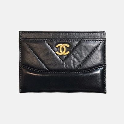 [1:1] Chanel 2018 Ladies Capuskin Card Purse - 샤넬 여성 신상 카푸스킨 카드지갑 Cnl0070x.11CM .블랙금장