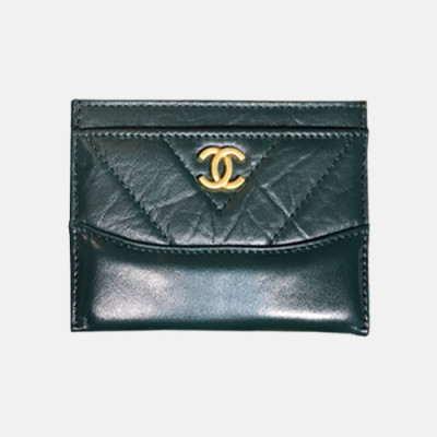 [1:1] Chanel 2018 Ladies Capuskin Card Purse - 샤넬 여성 신상 카푸스킨 카드지갑 Cnl0072x.11CM 그린금장