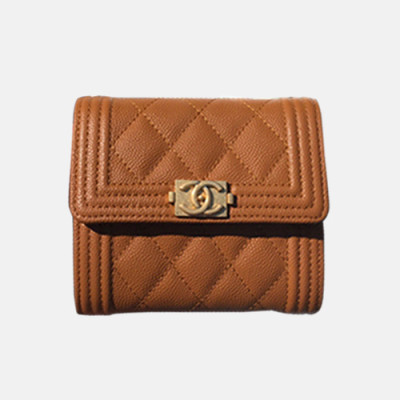Chanel 2018 Ladies Cavier Leather Small Purse - 샤넬 여성 신상 캐비어 반지갑 Cnl0077x.11CM 브라운