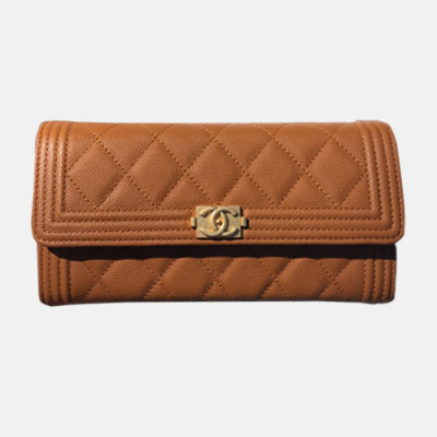 Chanel 2018 Ladies Cavier Leather Long Purse - 샤넬 여성 신상 캐비어 장지갑 Cnl0080x.19CM 브라운