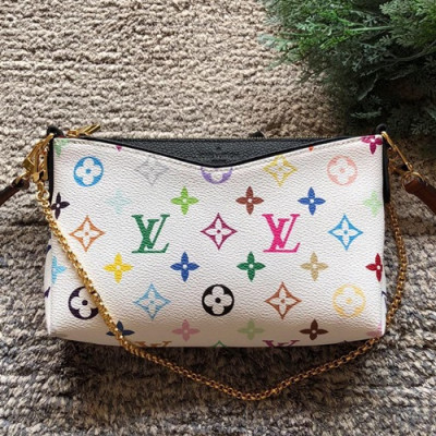 Louis Vuitton Pallas Clutch Shoulder Bag,23cm - 루이비통  팔라스 클러치 숄더백, M41638 ,LOUB0495,23cm,화이트+블랙