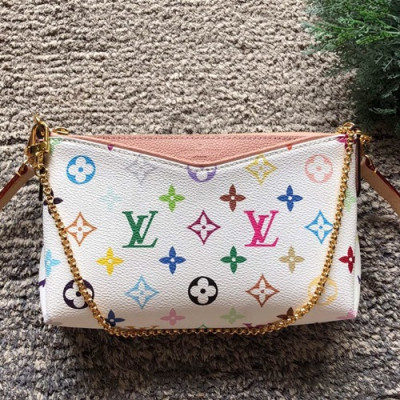 Louis Vuitton Pallas Clutch Shoulder Bag,23cm - 루이비통  팔라스 클러치 숄더백, M41638,LOUB0497 ,23cm,화이트+핑크