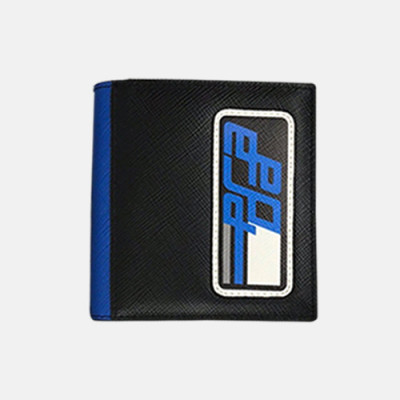 [매장판] Prada 2019 Mens Saffiano Logo Print Small Wallet 2MO004 - 프라다 사피아노 남자 로고 프린트 반지갑 Pra0395x.10CM.블루