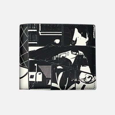 Prada 2019 Mens Saffiano Steel Logo Small Wallet 2M0513 - 프라다 사피아노 남자 스틸 로고 반지갑 Pra0397x.11CM.블랙