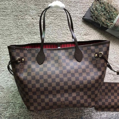 Louis Vuitton Never Full Monogram Tote Shoulder Shopper Bag,32/40cm - 루이비통 네버풀 모노그램 토트 숄더 쇼퍼백 M40995,LOUB0561 ,32/40cm,브라운+레드