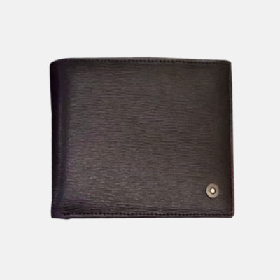 Montblanc 2018 Meistertuck Mens Logo Leather Bifold Wallet/Card Holder/Long Purse - 몽블랑 남성 신상 로고 레더 반지갑/카드 홀더/장지갑 Mont0011x.블랙