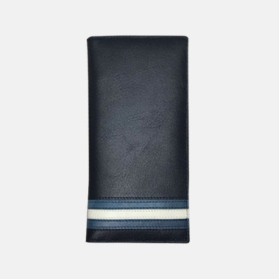 Bally 2019 Mens Logo Leather Long Wallet/Bifold Purse - 발리 남성 신상 로고 레더 장지갑/반지갑 Bly0037x.네이비