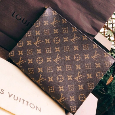 Louis Vuitton Monogram Clutch Bag,26cm - 루이비통 모노그램 남여공용 클러치백 M47542,LOUB0620 ,26cm,브라운