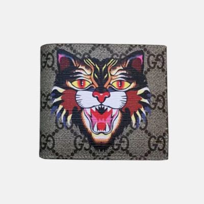 Gucci 2019 Angry Cat Print GG Supreme Wallet 451268 - 구찌 앵그리캣 프린트 gg 수프림 반지갑 Guc0557x.11CM.브라운