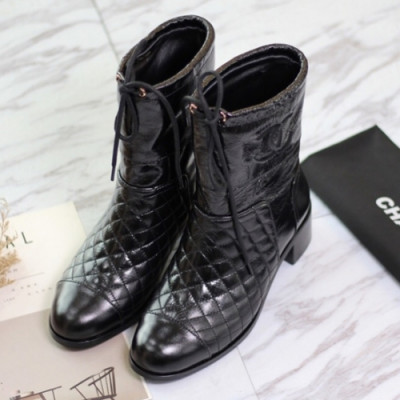 Chanel 2018 Ladies Leather Ankle Boots - 샤넬 여성 신상 레더 앵클 부츠 Cnl0119x.Size(225 -  250)블랙