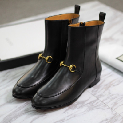 Gucci 2018 Ladies Horsbit Leather Ankle Boots  - 구찌 홀스빗 여성 레더 앵클부츠 Guc0575x.Size(225 - 250)블랙