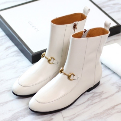 Gucci 2018 Ladies Horsbit Leather Ankle Boots  - 구찌 여성 홀스빗 레더 앵클부츠 Guc0576x.Size(225 - 250)화이트