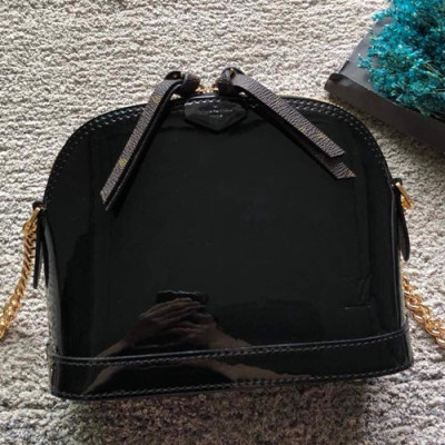 Louis Vuitton Vernis Alma Mini Chain Shoulder Bag,21cm - 루이비통 베르니 알마 미니 여성용 체인 토트 숄더백,M52750 ,LOUB0733 ,21cm,블랙