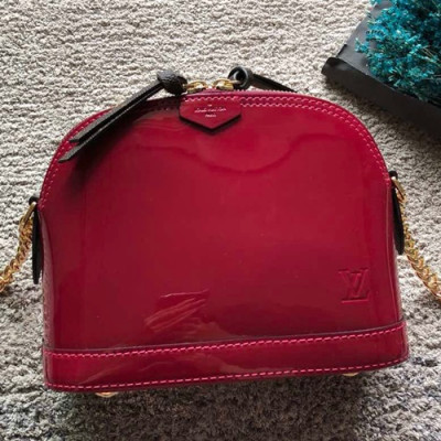 Louis Vuitton Vernis Alma Mini Chain Shoulder Bag,21cm - 루이비통 베르니 알마 미니 여성용 체인 토트 숄더백,M52750 ,LOUB0735 ,21cm,레드