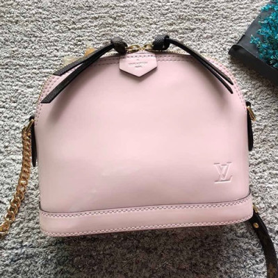 Louis Vuitton Vernis Alma Mini Chain Shoulder Bag,21cm - 루이비통 베르니 알마 미니 여성용 체인 토트 숄더백,M52750 ,LOUB0736 ,21cm,핑크