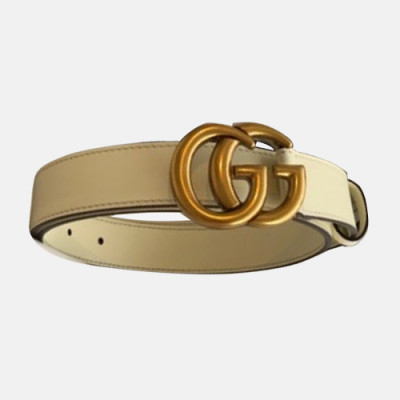 Gucci 2019 Reversible Laides GG Leather Belt -구찌 리버시블 여성 신상 GG 레더 벨트 Guc0587x.Size(3.0cm).크림금장