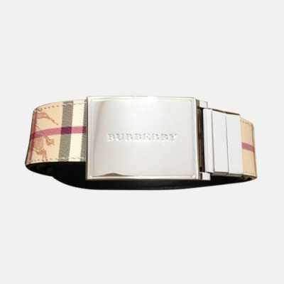 Burberry 2018 Signature Box Logo Mens Leather Belt - 버버리 남성 시그니처 박스로고 체크 레더 벨트 Bur0385x.Size(3.5CM)베이지은장
