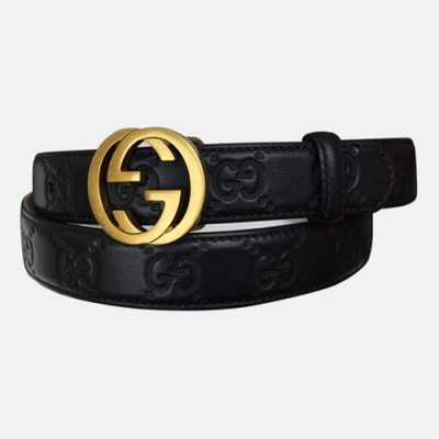 Gucci 2019 Ladies Vintage GG Logo Leather Belt - 구찌 신상 여성 빈티지 GG 로고 레더 벨트 Guc0607x.Size(2.5cm).2컬러(블랙금장/블랙은장)