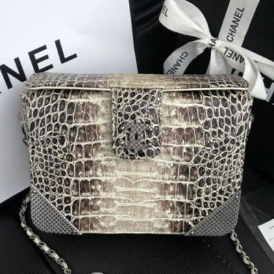 Chanel 2019 Leather Chain Pouch Shoulder Bag ,19CM - 샤넬 2019 레더 체인 파우치 숄더백  CHAB0547,19CM,그레이+베이지