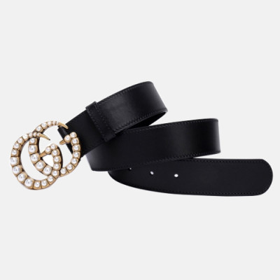 [매장판]Gucci 2019 Ladies GG Pearl Buckle Leather Belt - 구찌 신상 여성 GG 진주 버클 레더 벨트 Guc0622x.Size(4.0cm).블랙