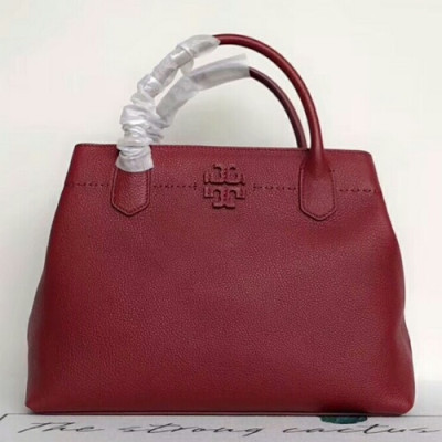 Tory Burch Leather Mcgraw Triple-Compartment Satchel Tote Shoulder Bag,35cm - 토리버치 맥그로우 레더 트리플 컴파트먼트 사첼 토트 숄더백 TBB0185,35cm,와인