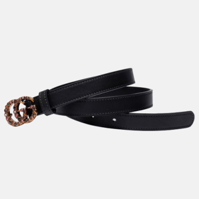 [매장판]Gucci 2019 Ladies GG Cubic Buckle Leather Belt - 구찌 신상 여성 GG 큐빅 버클 레더 벨트 Guc0627x.Size(2.0cm).블랙