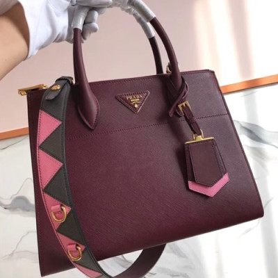 [커스텀급]Prada Paradigm Tote Shoulder Bag,31cm - 프라다 패러다임 토트 숄더백 ,1BA102-2,31cm,와인