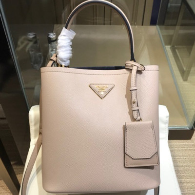 Prada Double Saffiano Tote Shoulder Bag,23cm - 프라다 여성용 두블레 사피아노 토트 숄더백 ,1BA212-5,23cm,인디핑크