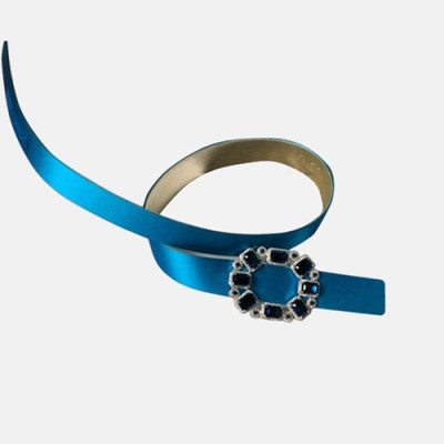 [매장판]Roger Vivier 2019 Ladies Crown Jewels Leather Belt - 로저비비에 여성 실크 쥬얼리 벨트 Rog009x.Size(3.0cm).블루