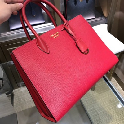 Prada Saffiano Tote Shoulder Bag,34cm - 프라다 사피아노 여성용 토트 숄더백 ,1BA153-3,34cm ,레드