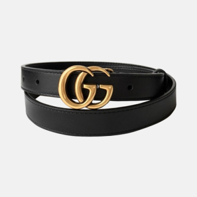 Gucci 2019 Ladies GG Buckle Leather Belt - 구찌 신상 여성 GG 버클 레더 벨트 Guc0651x.Size(2.0cm).블랙