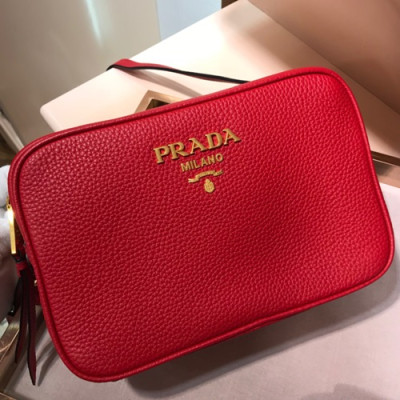 Prada 2018 Leather Vitello Phenix Double Zipper Shoulder Cross Bag,22CM - 프라다 2018 레더 비텔로 피닉스 더블 지퍼 숄더 크로스백,1BH082-3,22cm ,레드