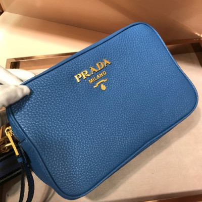 Prada 2018 Leather Vitello Phenix Double Zipper Shoulder Cross Bag,22CM - 프라다 2018 레더 비텔로 피닉스 더블 지퍼 숄더 크로스백,1BH082-4,22cm ,블루