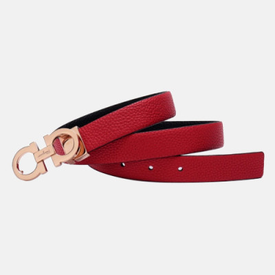 Salvatore Ferragamo 2019 Ladies Gancini Leather Belt - 살바토레 페라가모 여성 간치니 레더 벨트 Fer0121x.Size(2.5CM).레드금장