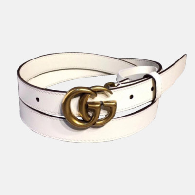 [매장판]Gucci 2019 Ladies GG Buckle Leather Belt - 구찌 신상 여성 GG 버클 레더 벨트 Guc0657x.Size(2.0cm).화이트