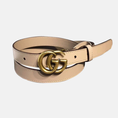 [매장판]Gucci 2019 Ladies GG Buckle Leather Belt - 구찌 신상 여성 GG 버클 레더 벨트 Guc0656x.Size(2.0cm).베이지