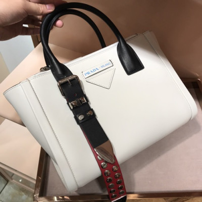 Prada Concept Tote Shoulder Bag,29cm - 프라다 컨셉 여성용 토트 숄더백 ,1BA175-3,29cm,화이트