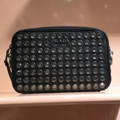 Prada 2018 Leather Shoulder Bag,21cm - 프라다 2018 레더 여성용 숄더백 ,PRAB0025,21cm,블랙