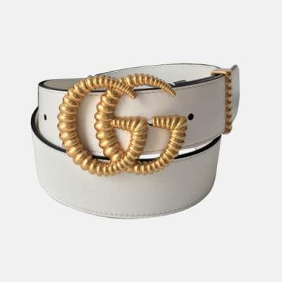 Gucci 2019 Ladies Vintage GG Buckle Leather Belt - 구찌 신상 여성 빈티지 GG 버클 레더 벨트 Guc0669x.Size(4.0cm).화이트금장