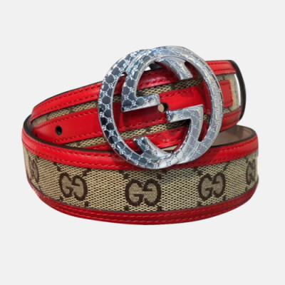 Gucci 2019 Ladies Classic GG Buckle Leather Belt - 구찌 신상 여성 클랙식 GG 버클 레더 벨트 Guc0673x.Size(3.5cm).레드