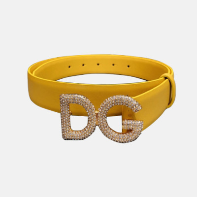 Dolce&Gabbana 2019 Ladies Santi Logo Buckle Leather Belt - 돌체앤가바나 여성 샌티 로고 버클 레더 벨트 Dol0148x.Size(3.0cm).옐로우