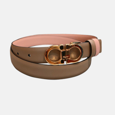 Salvatore Ferragamo 2019 Ladies Gancini Leather Belt - 살바토레 페라가모 여성 간치니 레더 벨트 Fer0127x.Size(2.5CM).카키금장