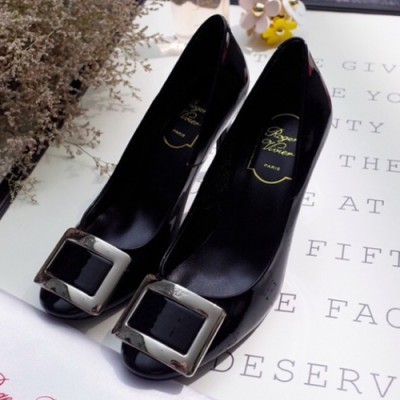 Roger Vivier 2019 Ladies Belle Patent-leather Court Shoes- 로저비비에 여성 벨르 비비에 페이턴트 레더 코트 슈즈 Rog0039x.Size(225 - 250).블랙