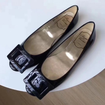 Roger Vivier 2019 Ladies Belle Patent-leather Flat Shoes - 로저비비에 여성 벨르 페이던트 레더 플랫 슈즈 Rog0045x.Size(220 - 250).블랙