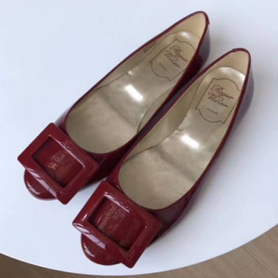 Roger Vivier 2019 Ladies Belle Patent-Leather Flat Shoes - 로저비비에 여성 벨르 페이던트 레더 플랫 슈즈 Rog0046x.Size(220 - 250).레드