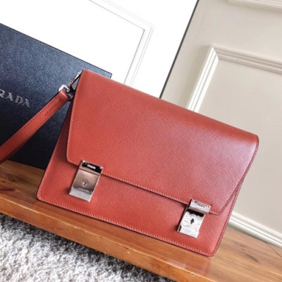 Prada 2018 Saffiano Mens Clutch Bag ,25.5CM - 프라다 2018 사피아노 남성용 클러치백 2VF016-3,25.5CM,오렌지