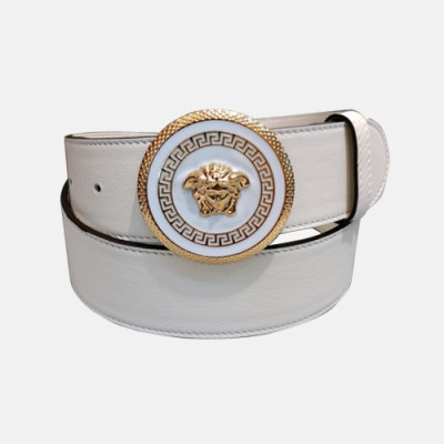 Versace 2019 Collection Ladies Medusa Steel Buckle Leather Belt- 베르사체 컬렉션 여성 메두사 스틸 버클 레더 벨트 Ver0115x.Size(3.8cm).화이트